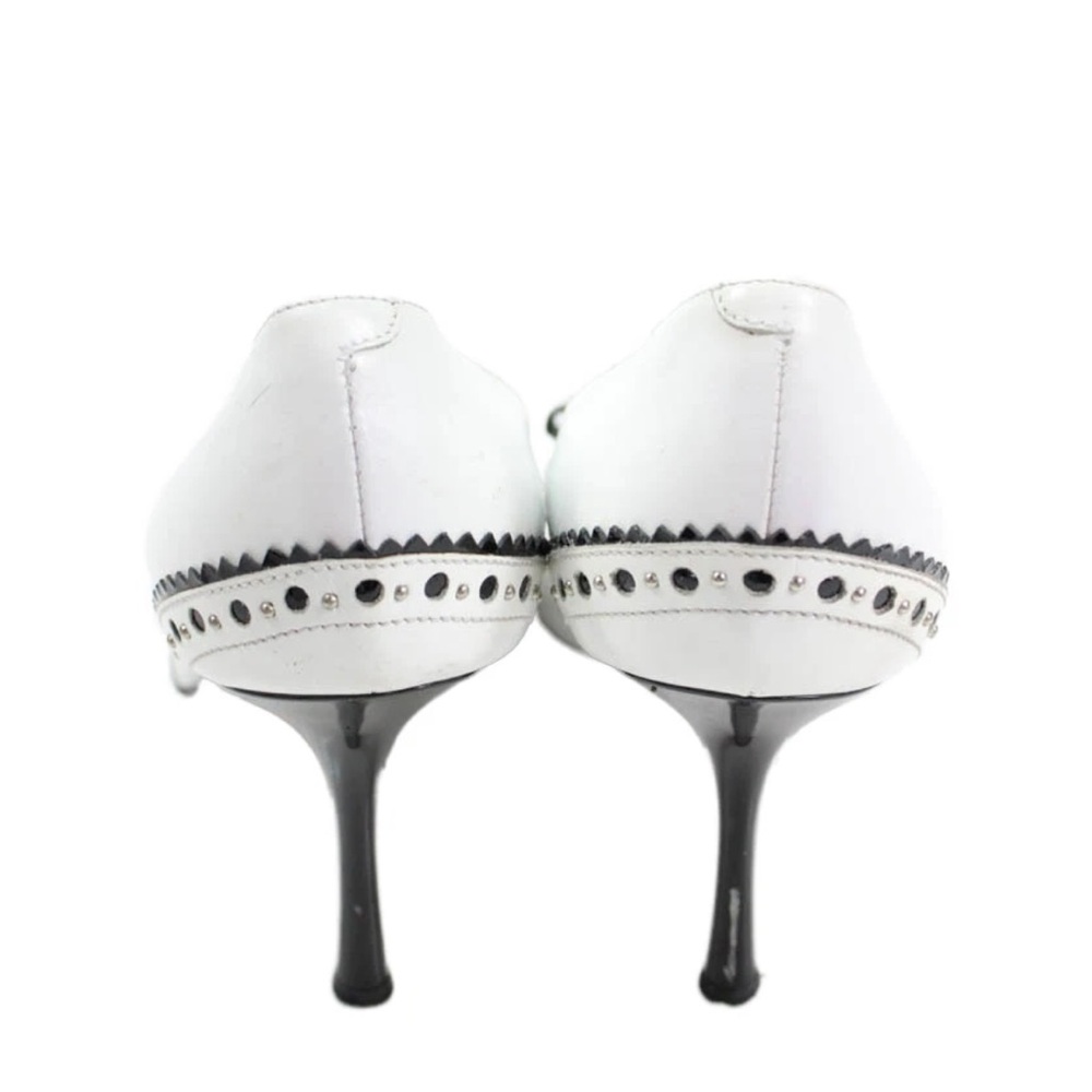 DIOR Womens Pointed Toe Bow Front Gold Tone High Heels White Size EUR 37.5 - Picture 3 of 12